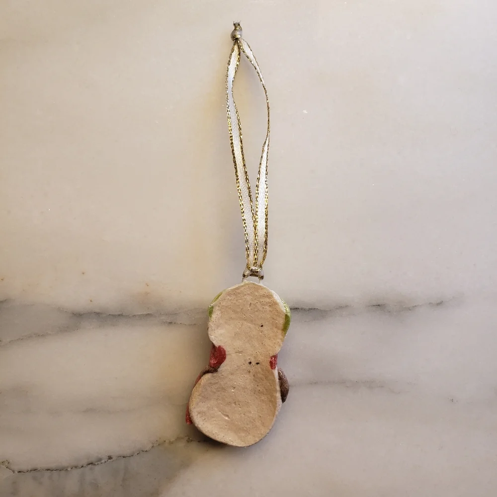 New Handmade Salt Dough Snowman Ornament